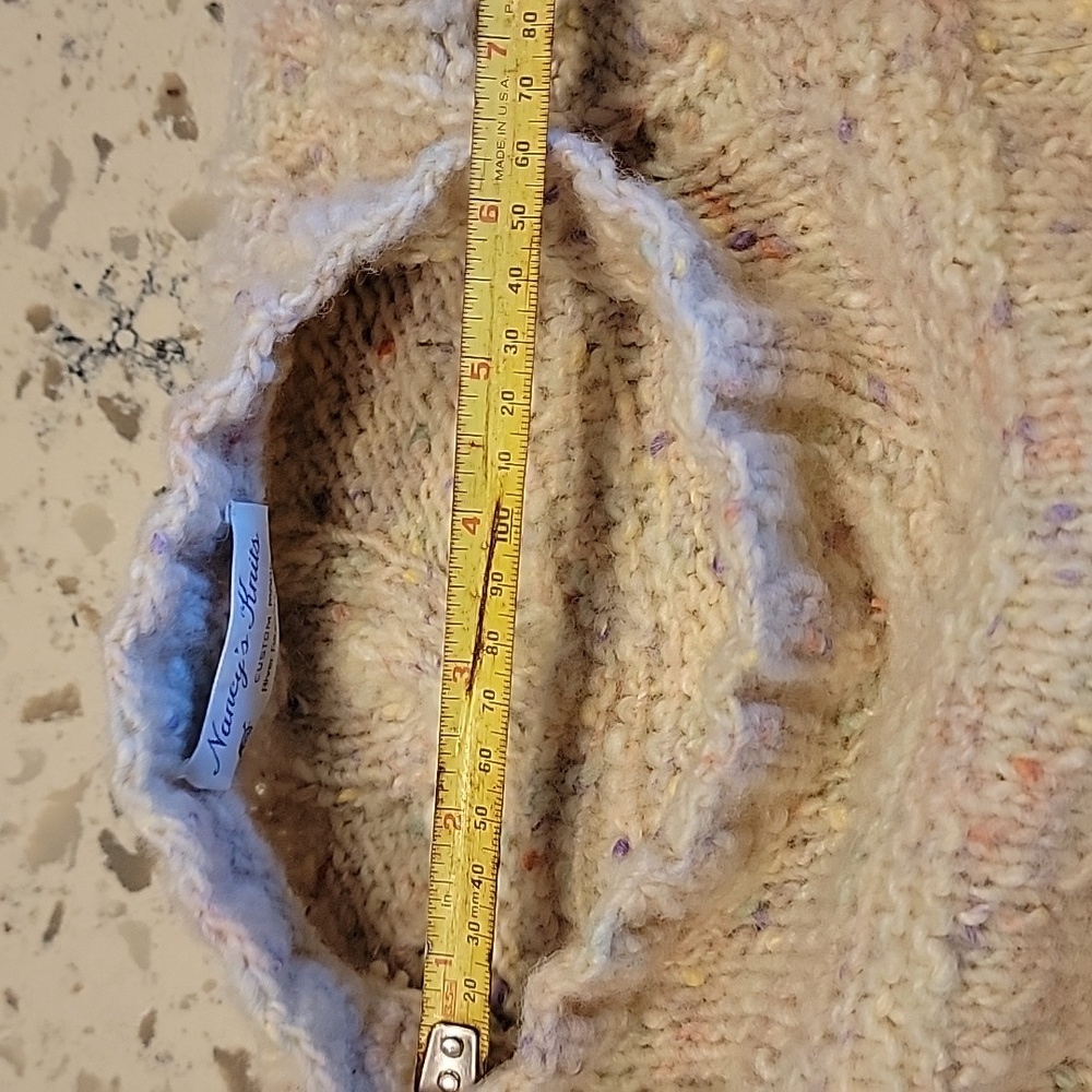 Hand Knitted Pastel Speckled Cozy Sweater XL - Picture 13 of 13